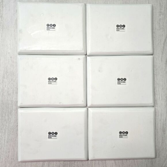 NOT FOR SALE Crate & Barrel OLIVER Ceramic Appetizer Snack Plates Set of 6 - Picture 7 of 7